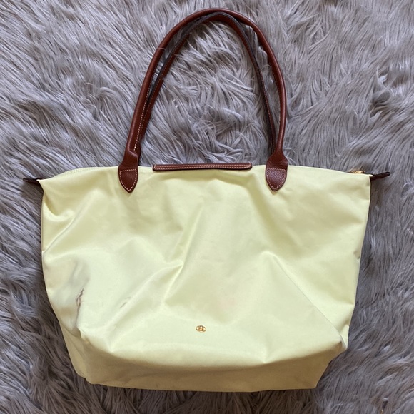 Longchamp Le Pliage Nylon Yellow Tote Bag Purse - Picture 11 of 16